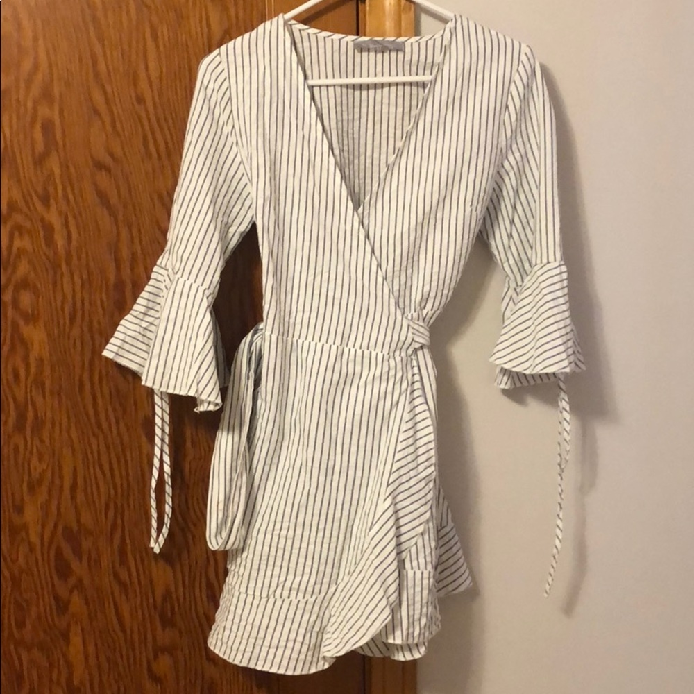Stripped wrap dress